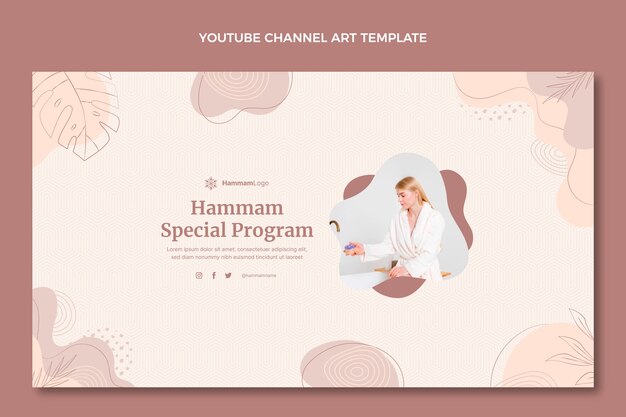 Arte do canal do youtube de hammam de contorno desenhado à mão