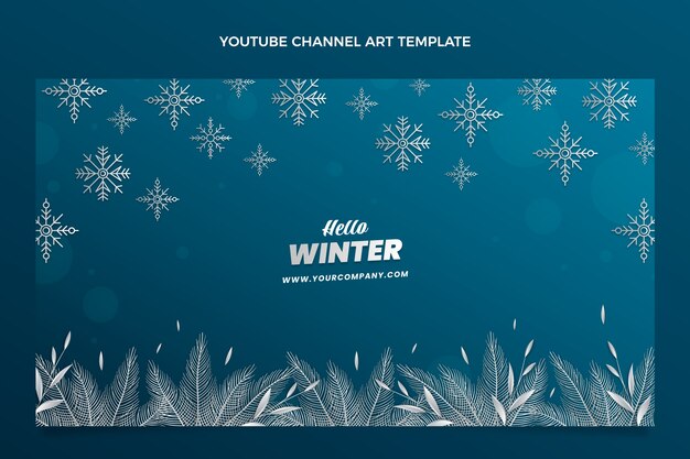 Vetor grátis arte do canal do youtube de inverno gradiente