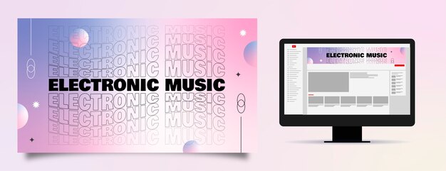 Arte do canal do youtube de música eletrônica gradiente
