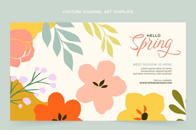 Arte do canal do youtube de primavera plana