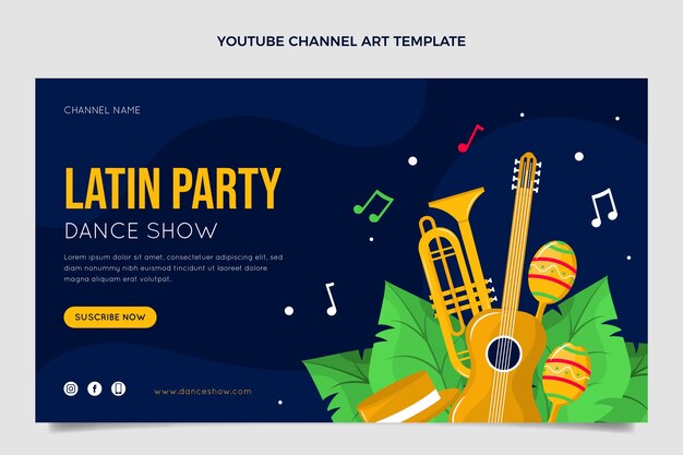 Arte do canal do youtube de show de dança plana