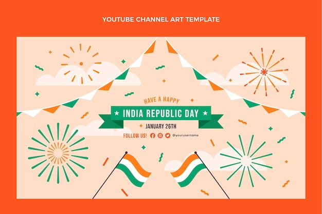Arte do canal do youtube do dia da república plana