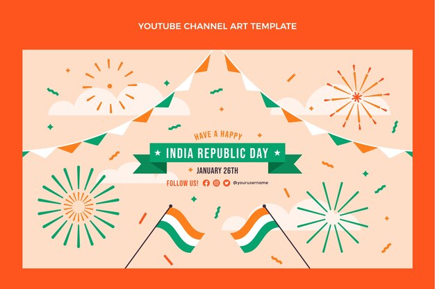 Arte do canal do youtube do dia da república plana