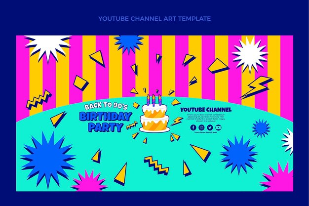 Arte do canal do youtube dos anos 90 desenhada à mão