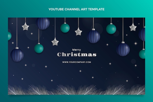 Vetor grátis arte do canal do youtube em gradiente de natal