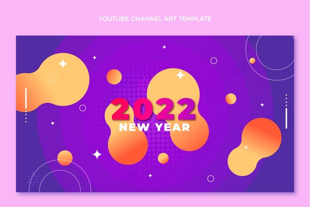 Arte gradiente do canal do youtube de ano novo