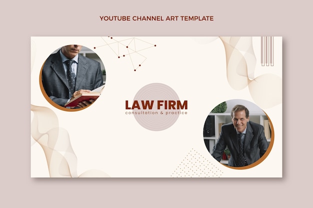 Vetor grátis arte plana do canal do youtube do escritório de advocacia