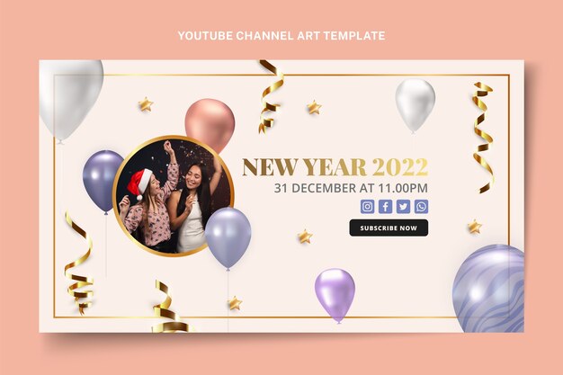 Arte realista do canal do youtube de ano novo