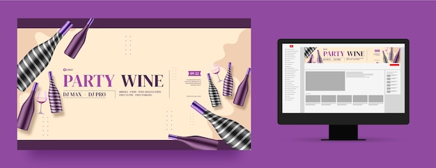 Arte realista do canal do youtube de festa de vinho