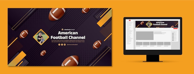 Arte realista do canal do youtube de futebol americano