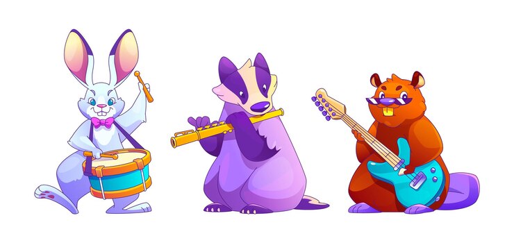 Vetor grátis artistas de bandas de música animal