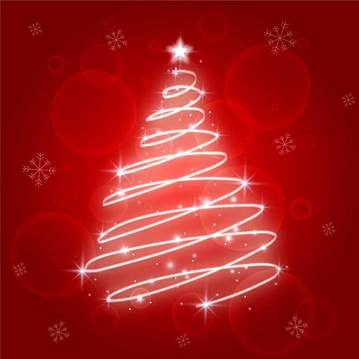 Vetor grátis árvore de natal com trilha leve