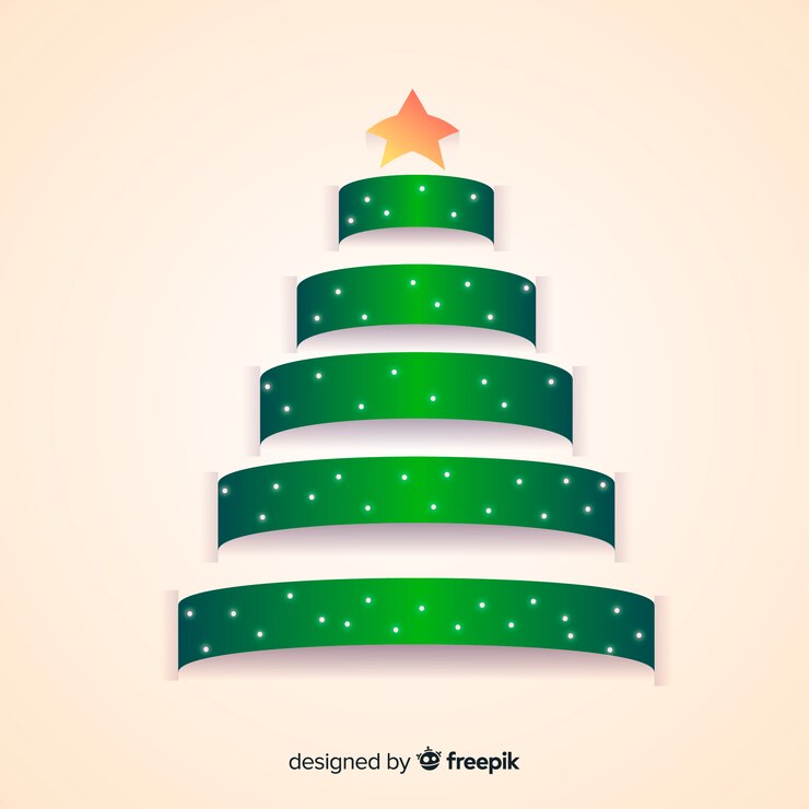 Vetor grátis árvore de natal da fita