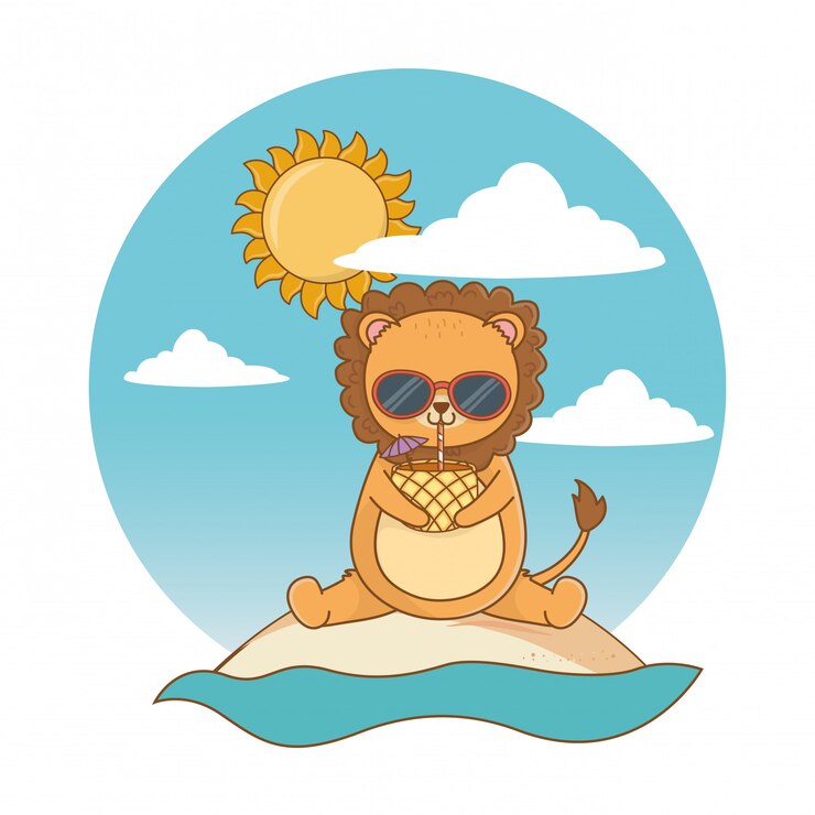 Vetor grátis as férias de verão relaxam desenhos animados