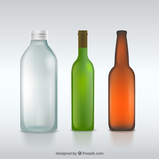 As garrafas de vidro