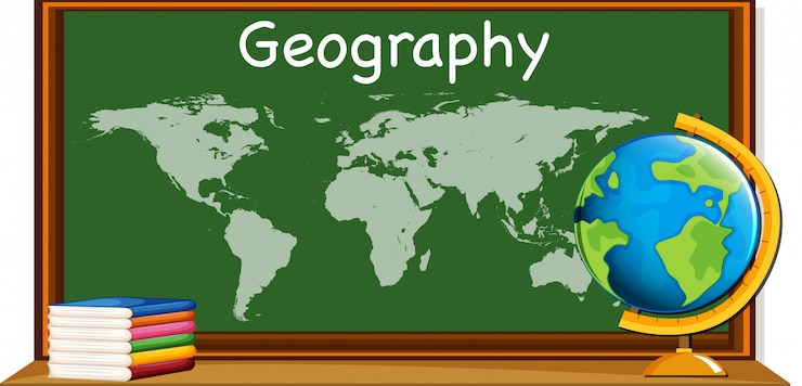 Vetor grátis assunto de geografia com worldmap e livros