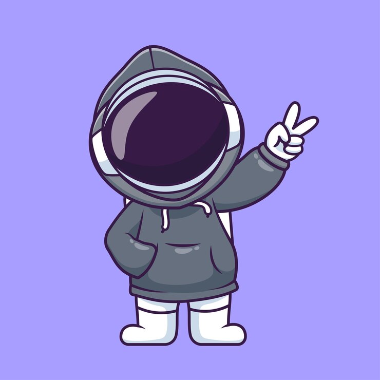 Vetor grátis astronauta bonito vestindo jaqueta com capuz ilustração em vetor ícone ilustração ciência tecnologia isolada