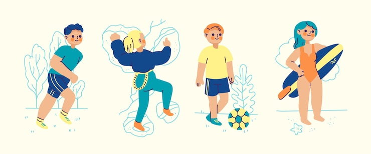 Vetor grátis atividades ao ar livre no verão