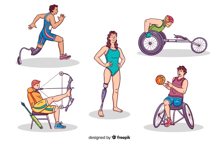 Vetor grátis atleta com deficiência