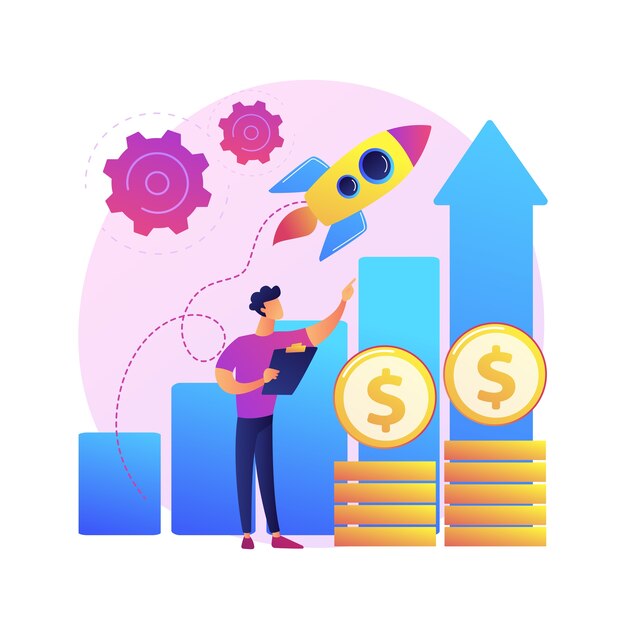 Aumente a ilustração do conceito abstrato de vendas. Promova produtos online, estratégia de marketing digital, plano de vendas, impulsione seus negócios, aumente as vendas, engajamento do cliente.