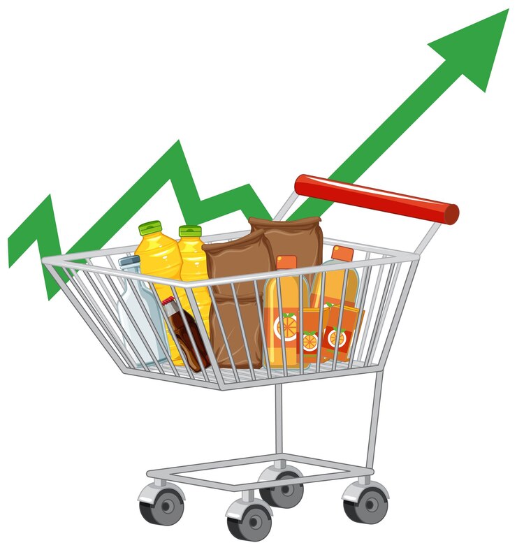 Vetor grátis aumentos nos custos das compras de alimentos