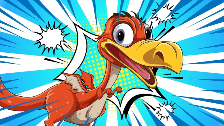 Vetor grátis aventura de super-herói de desenhos animados de dinossauros