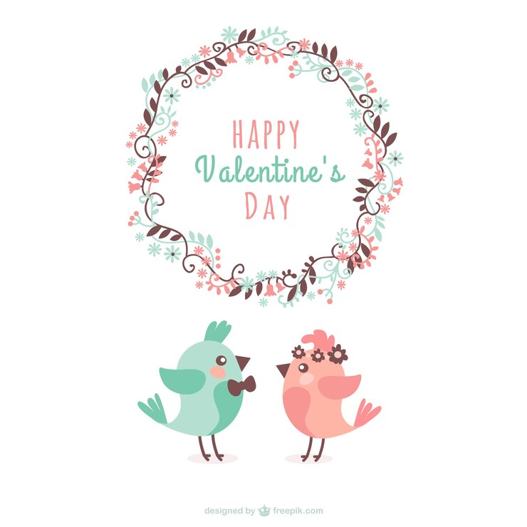 Vetor grátis aves valentim