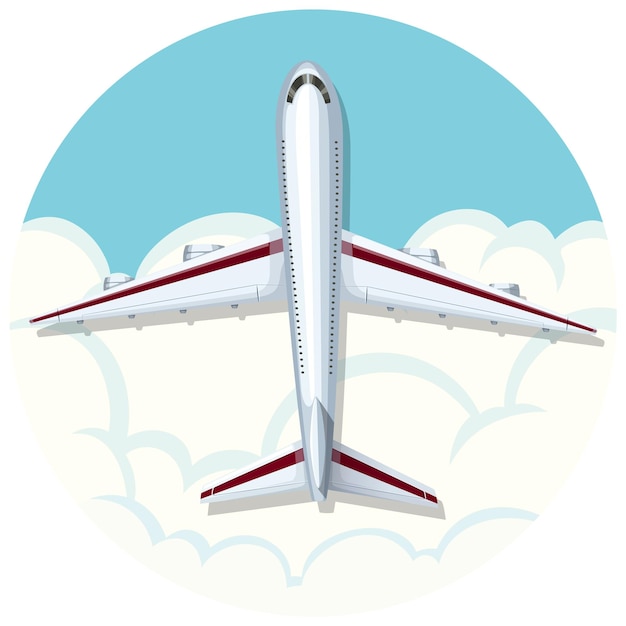 Vetor grátis avião no ícone de círculo isolado