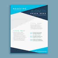 Vetor grátis azul design minimalista forma brochura