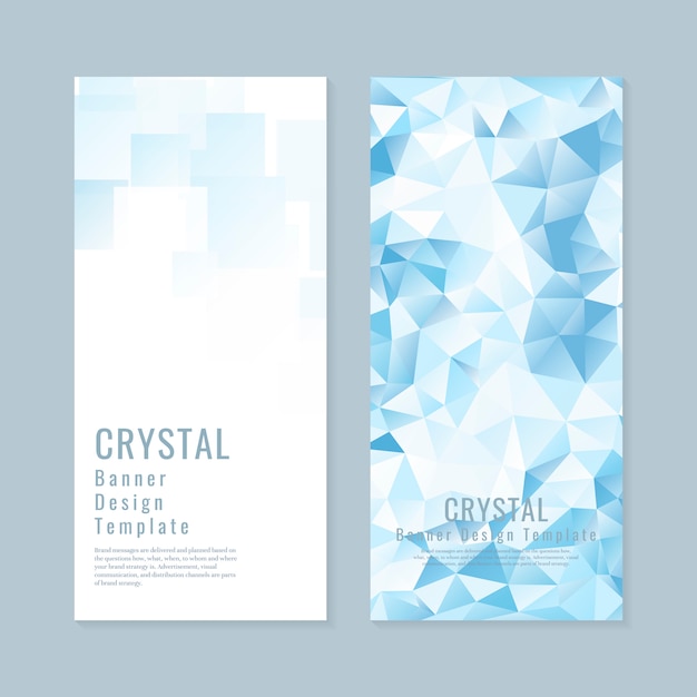 Azul e branco cristal texturizado banner modelo vector