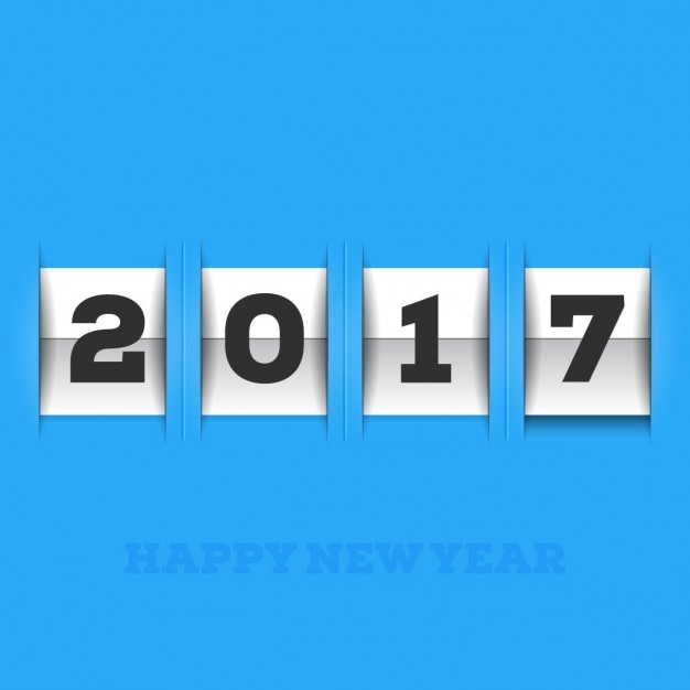 Vetor grátis azul novo ano de 2017 de fundo