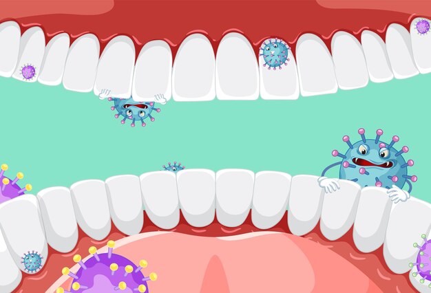 Bactérias dentro da boca humana