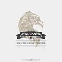 Vetor grátis badge falcon illustrated