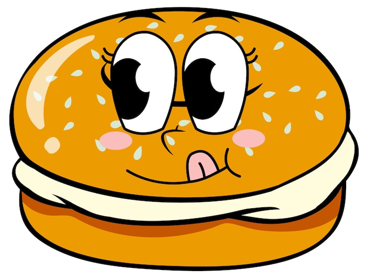 Vetor grátis bagel com cara de feliz