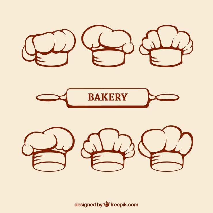 Vetor grátis baker chapéus