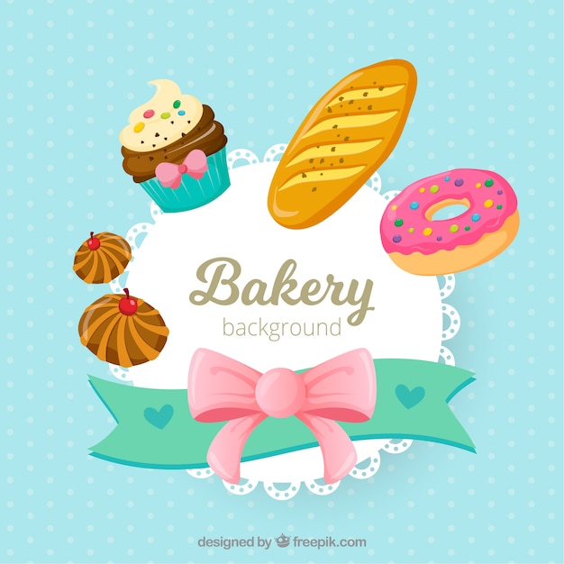 Vetor grátis bakery background in flat style