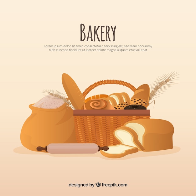 Vetor grátis bakery background in flat style