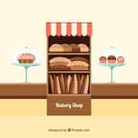 Vetor grátis bakery background in flat style