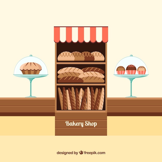 Bakery background in flat style