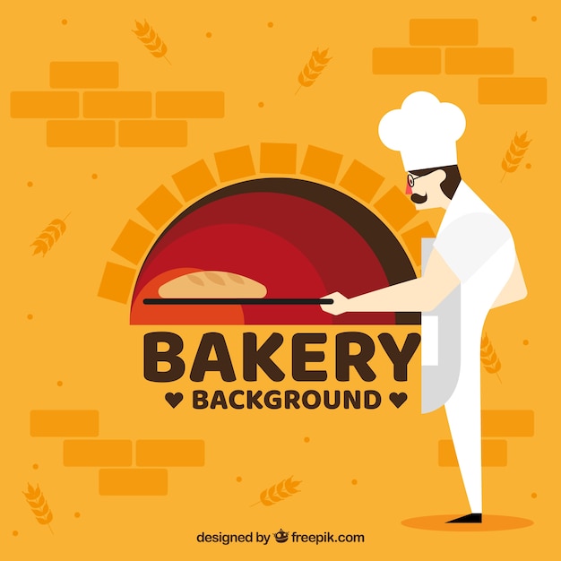 Vetor grátis bakery background with baker