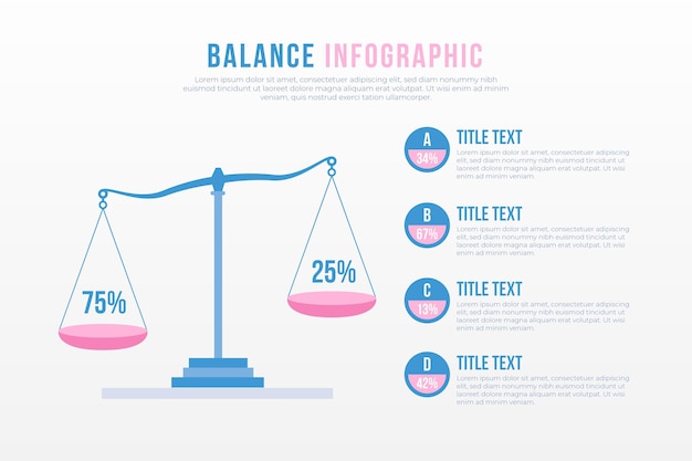 Vetor grátis balancear modelo de infográficos