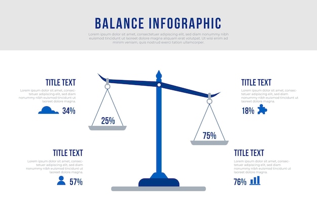 Vetor grátis balancear modelo de infográficos