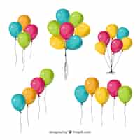 Vetor grátis balões decorativos bonitos e coloridos