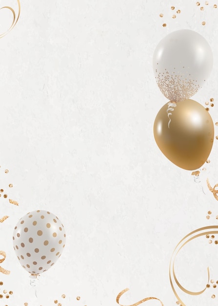 Vetor grátis balões festivos convite cartão fundo branco