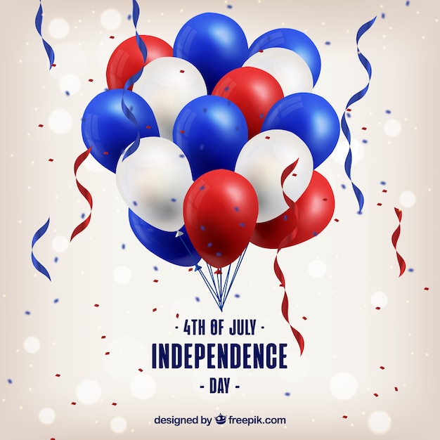 Vetor grátis balões realistas do dia da independência dos eua