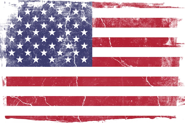 Bandeira americana de design plano grunge