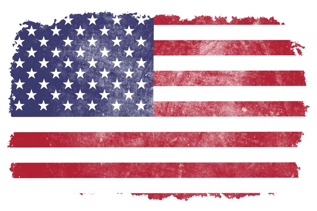 Bandeira americana de design plano grunge