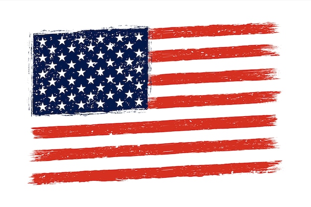 Vetor grátis bandeira americana de design plano grunge