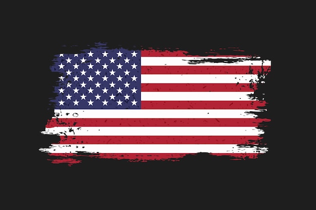 Bandeira americana de design plano grunge