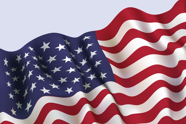 Bandeira americana grunge realista